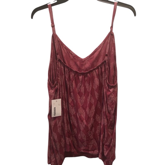 NWT Sonoma 2X Set of 2 Floral and Geometric Print Women's Tops Sleeveless - Picture 5 of 11